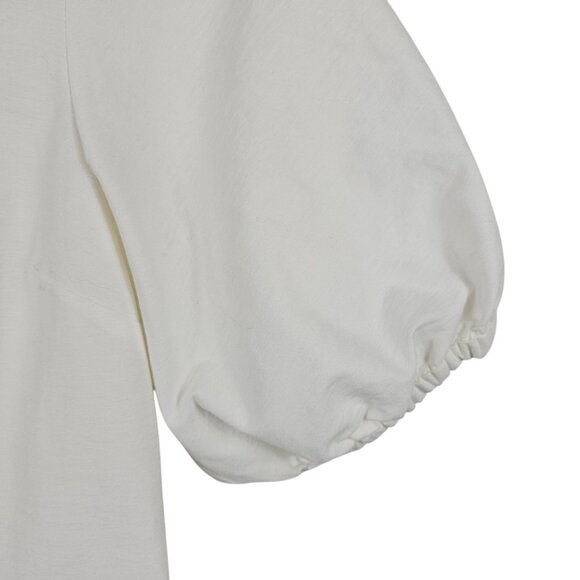 & Other Stories Womens 4 Ivory Cream Puff Sleeve Button Front Crop Cottage Boho - Picture 7 of 13